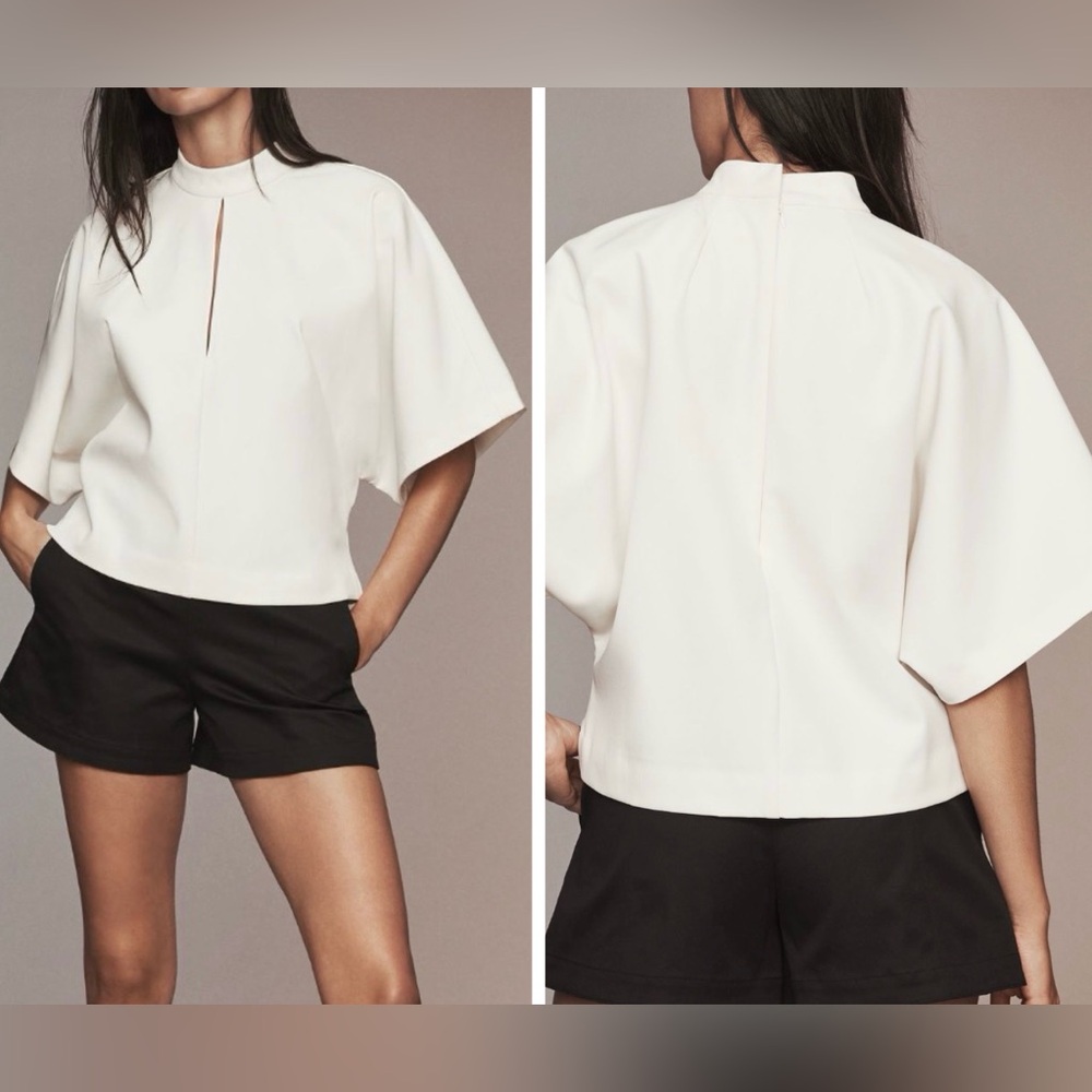 Anthropologie Maeve Mock-Neck Batwing Top, Size M